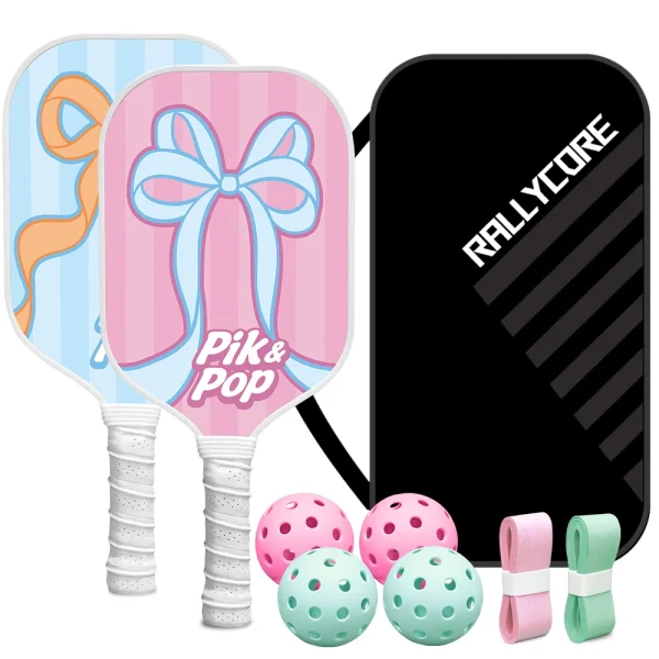 Set of 2 Pickleball Paddle Rackets and Accessories